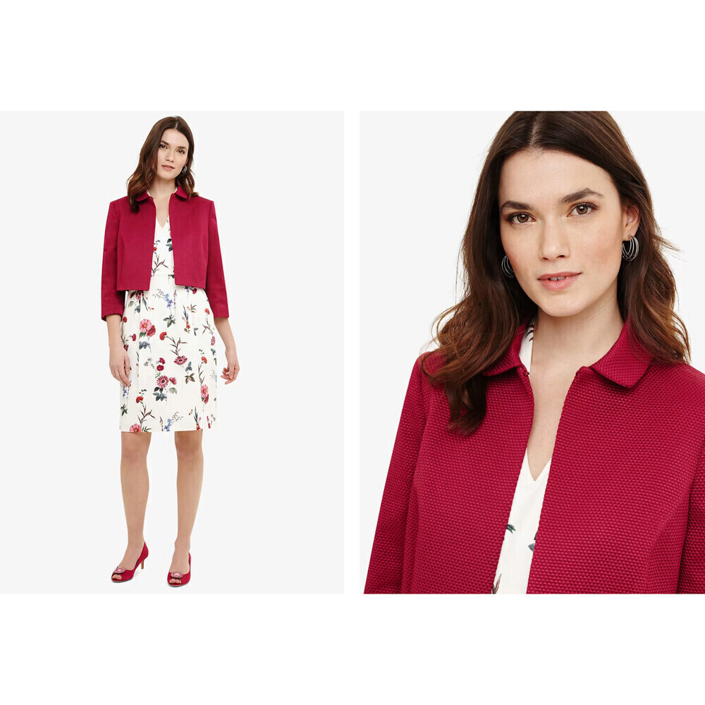 Phase Eight Women's Kimarra Collar Open Jacket In Magenta Size 8US 12UK $315